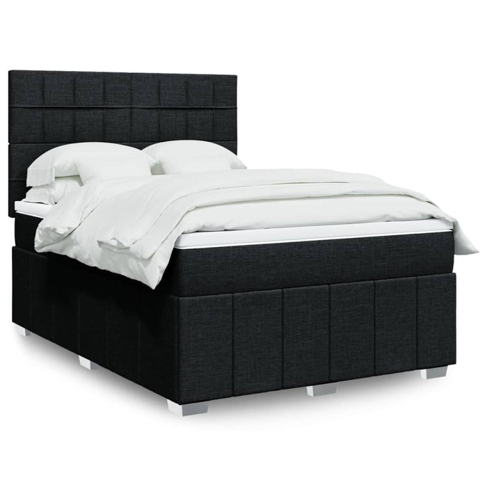 Pat box spring cu saltea, negru, 160x200 cm, textil - WALTI WALTI