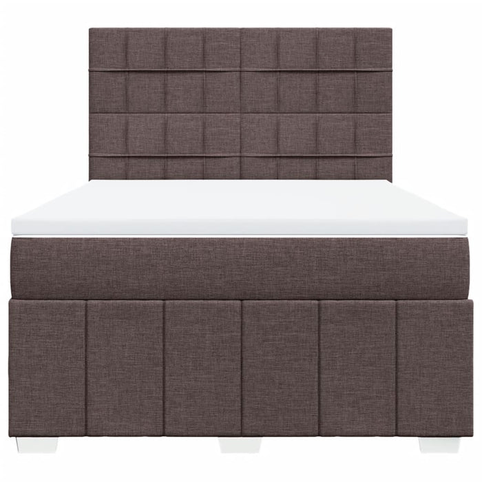 Pat box spring cu saltea, maro închis, 160x200 cm, textil WALTI