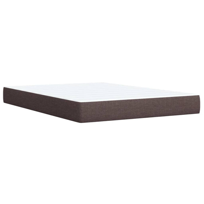 Pat box spring cu saltea, maro închis, 160x200 cm, textil WALTI