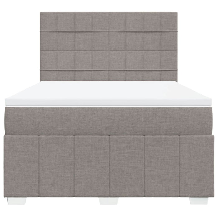 Pat box spring cu saltea, gri taupe, 160x200 cm material textil - WALTI WALTI