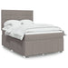 Pat box spring cu saltea, gri taupe, 160x200 cm material textil - WALTI WALTI