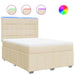 Pat box spring cu saltea, crem, 160x200 cm, material textil - WALTI WALTI