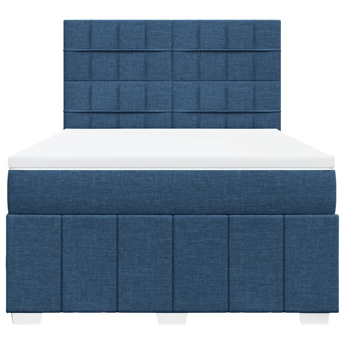 Pat continental cu saltea, albastru, 160x200cm, material textil - WALTI WALTI