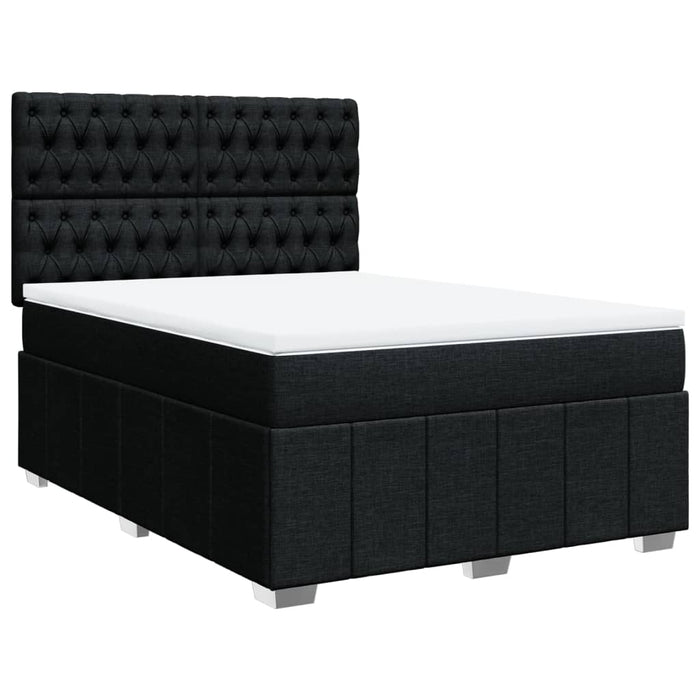 Pat box spring cu saltea, negru, 160x200 cm, textil - WALTI WALTI