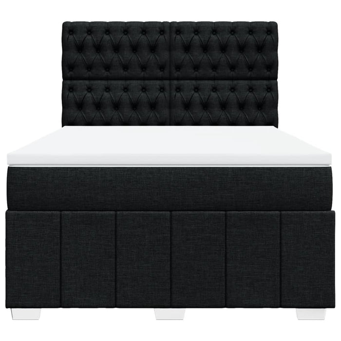 Pat box spring cu saltea, negru, 160x200 cm, textil - WALTI WALTI