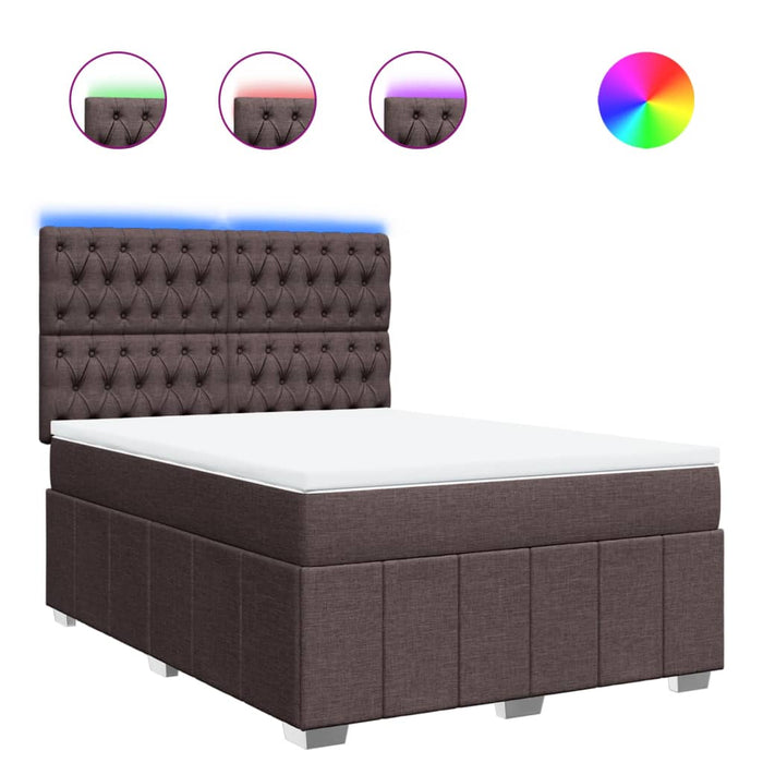 Pat box spring cu saltea, maro închis, 160x200 cm, textil - WALTI WALTI
