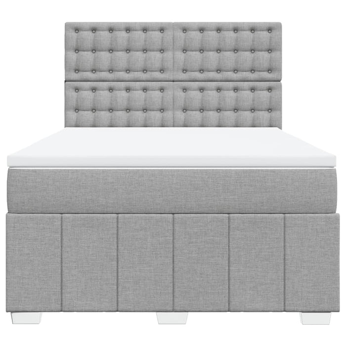 Pat continental cu saltea, gri deschis, 160x200 cm, textil - WALTI WALTI