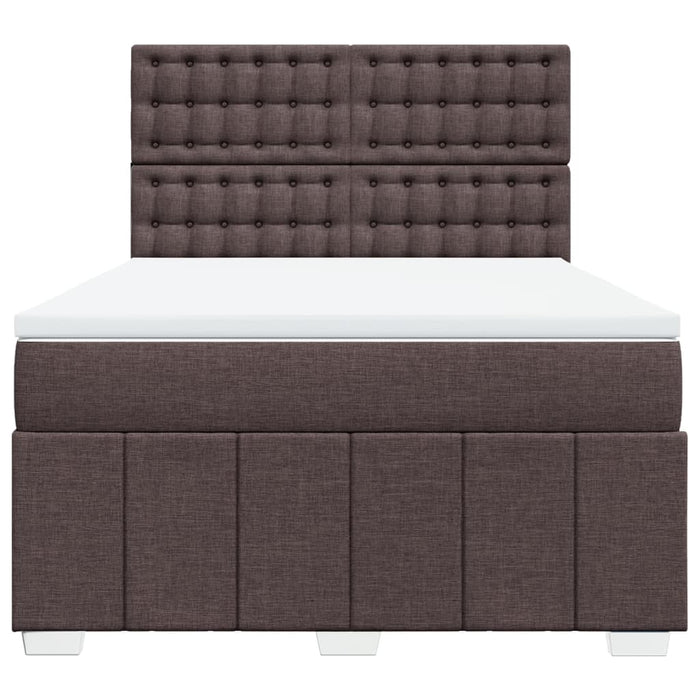 Pat box spring cu saltea, maro închis, 160x200 cm, textil WALTI
