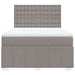 Pat box spring cu saltea, gri taupe, 160x200 cm material textil - WALTI WALTI