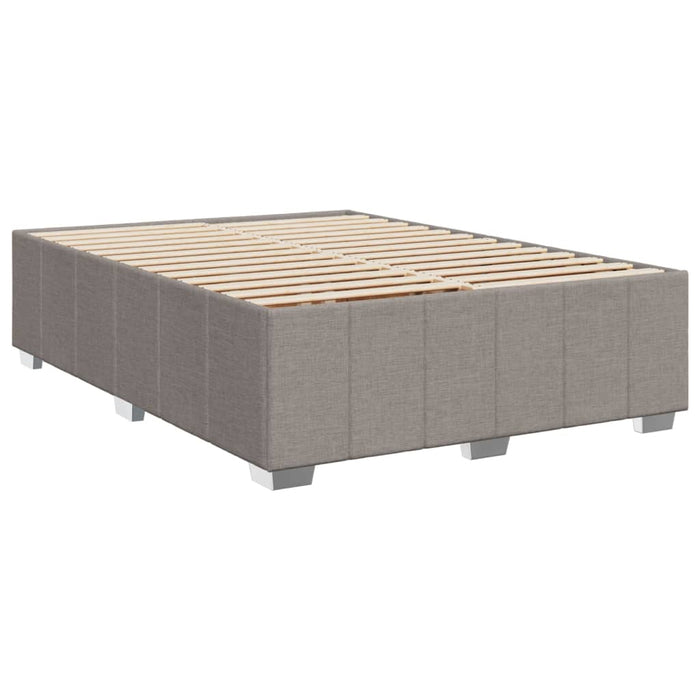 Pat box spring cu saltea, gri taupe, 160x200 cm material textil - WALTI WALTI