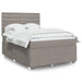 Pat box spring cu saltea, gri taupe, 160x200 cm material textil - WALTI WALTI