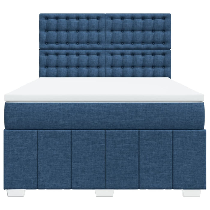 Pat continental cu saltea, albastru, 160x200cm, material textil - WALTI WALTI