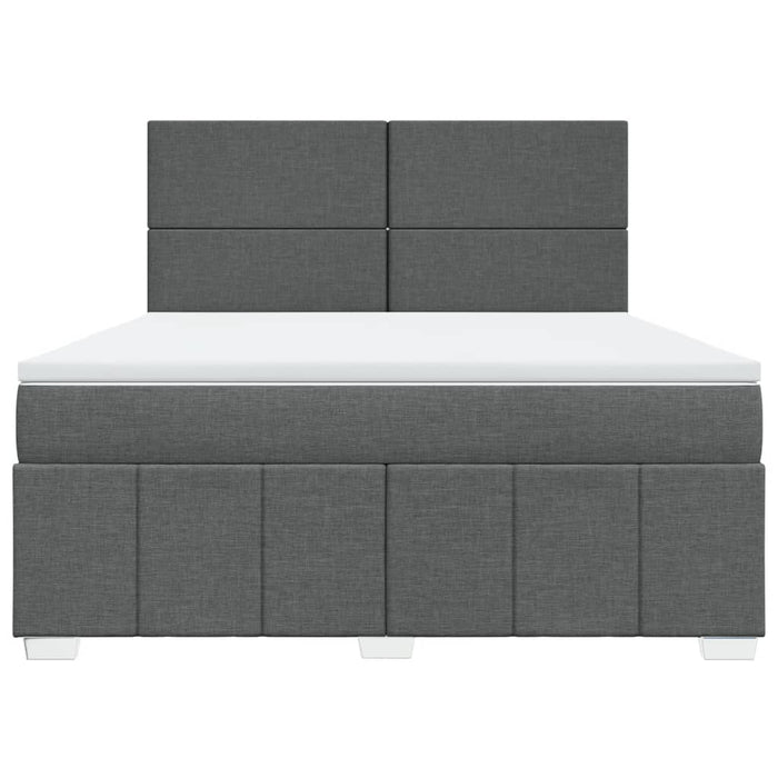 Pat box spring cu saltea, gri închis, 180x200 cm, textil - WALTI WALTI