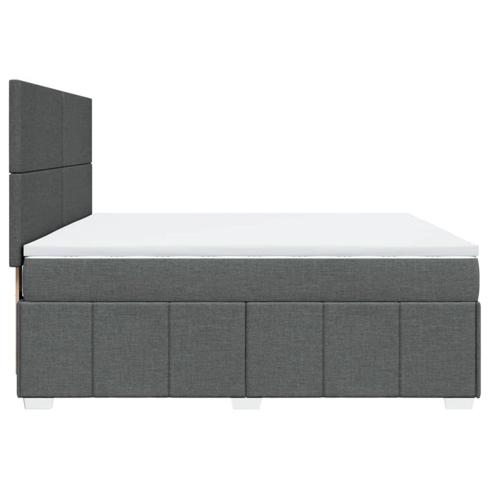 Pat box spring cu saltea, gri închis, 180x200 cm, textil - WALTI WALTI