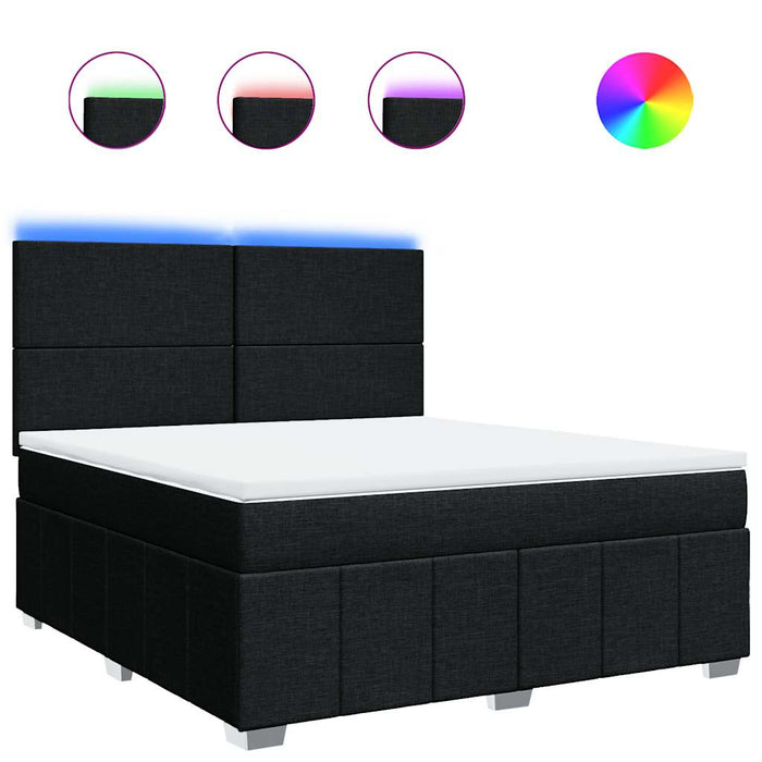 Pat box spring cu saltea, negru, 180x200 cm, catifea - WALTI WALTI