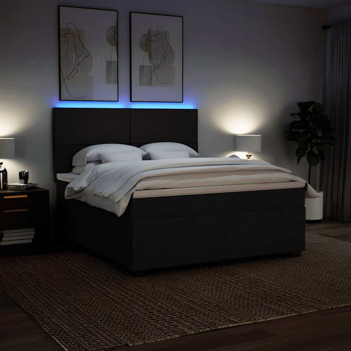 Pat box spring cu saltea, negru, 180x200 cm, catifea - WALTI WALTI