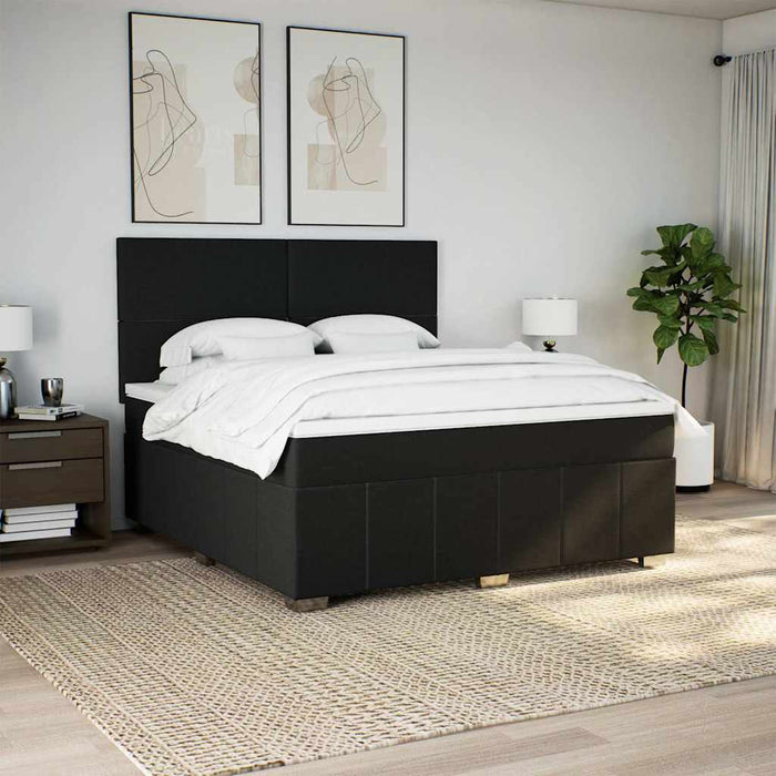 Pat box spring cu saltea, negru, 180x200 cm, catifea - WALTI WALTI