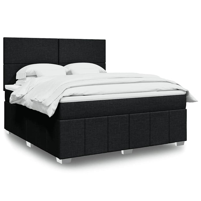 Pat box spring cu saltea, negru, 180x200 cm, catifea - WALTI WALTI