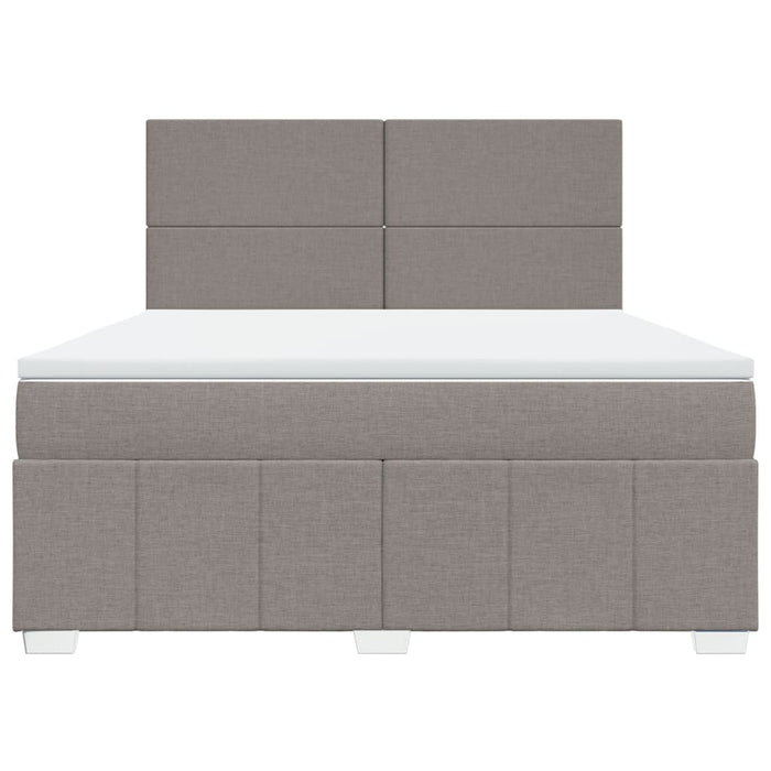 Pat continental cu saltea, gri taupe, 180x200 cm, textil - WALTI WALTI