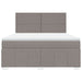 Pat continental cu saltea, gri taupe, 180x200 cm, textil - WALTI WALTI