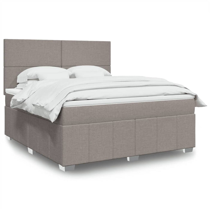 Pat continental cu saltea, gri taupe, 180x200 cm, textil - WALTI WALTI