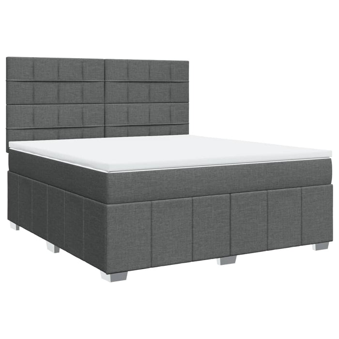 Pat box spring cu saltea, gri închis, 180x200 cm, textil - WALTI WALTI