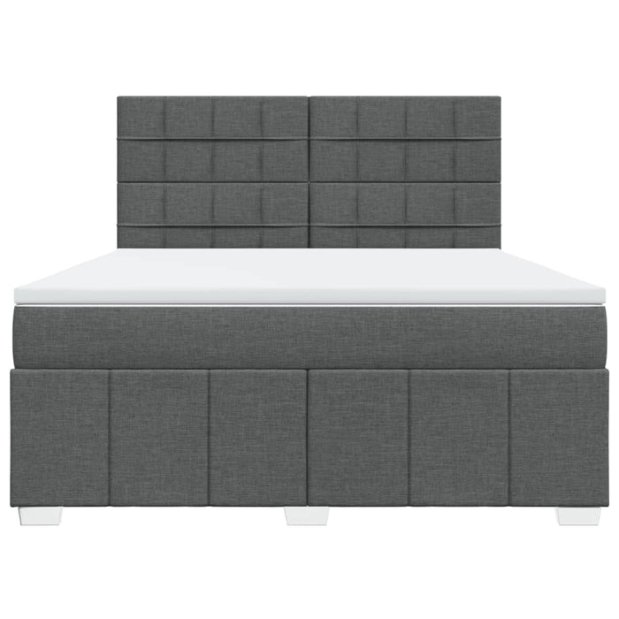 Pat box spring cu saltea, gri închis, 180x200 cm, textil - WALTI WALTI