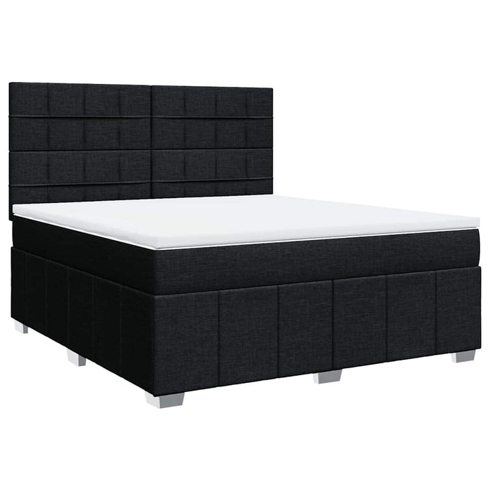 Pat box spring cu saltea, negru, 180x200 cm, catifea - WALTI WALTI