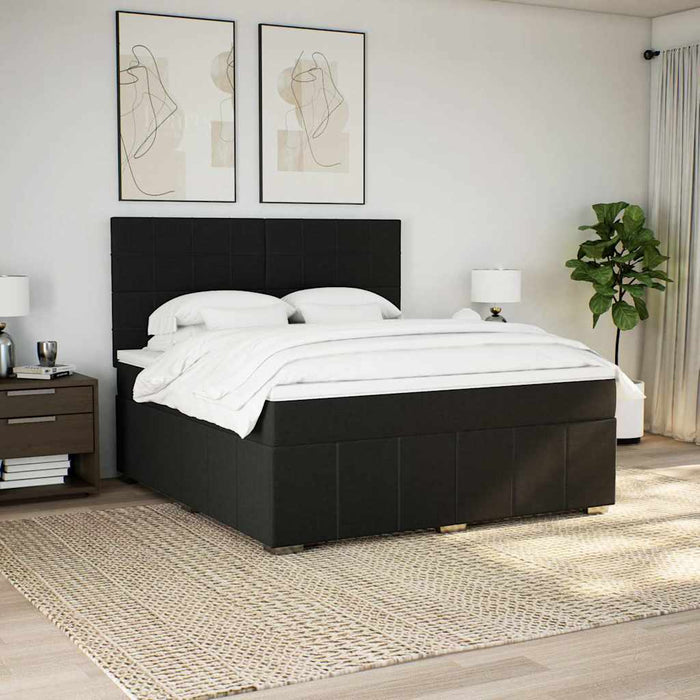 Pat box spring cu saltea, negru, 180x200 cm, catifea - WALTI WALTI