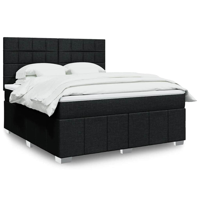 Pat box spring cu saltea, negru, 180x200 cm, catifea - WALTI WALTI