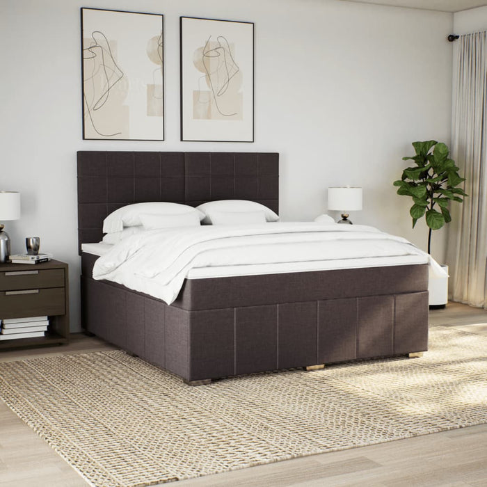 Pat continental cu saltea maro închis 180x200cm material textil - WALTI WALTI