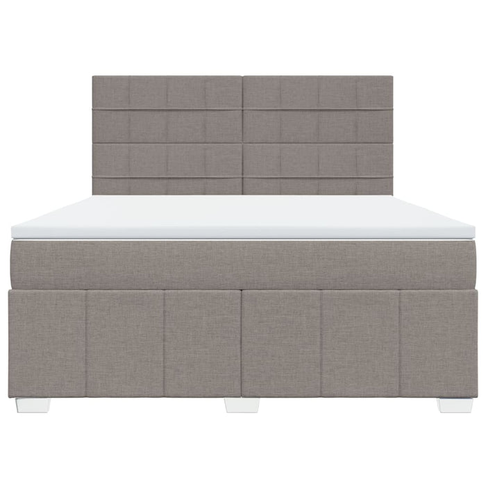 Pat continental cu saltea, gri taupe, 180x200 cm, textil - WALTI WALTI