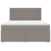 Pat continental cu saltea, gri taupe, 180x200 cm, textil - WALTI WALTI