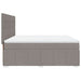 Pat continental cu saltea, gri taupe, 180x200 cm, textil - WALTI WALTI