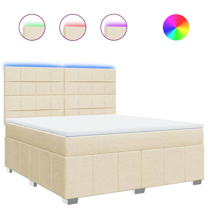 Pat continental cu saltea, crem, 180x200 cm, textil - WALTI WALTI