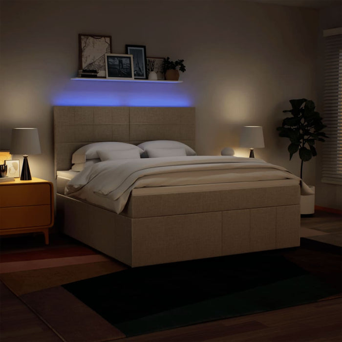 Pat continental cu saltea, crem, 180x200 cm, textil - WALTI WALTI