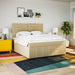 Pat continental cu saltea, crem, 180x200 cm, textil - WALTI WALTI