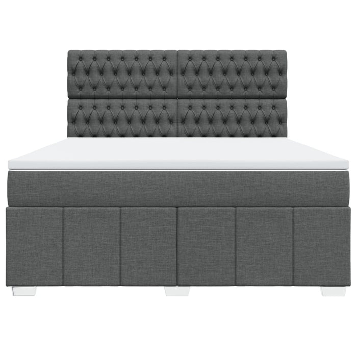 Pat box spring cu saltea, gri închis, 180x200 cm, textil - WALTI WALTI