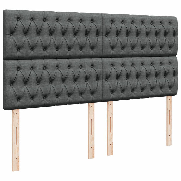 Pat box spring cu saltea, gri închis, 180x200 cm, textil - WALTI WALTI