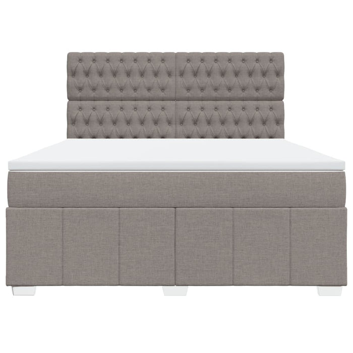 Pat continental cu saltea, gri taupe, 180x200 cm, textil - WALTI WALTI