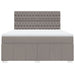 Pat continental cu saltea, gri taupe, 180x200 cm, textil - WALTI WALTI