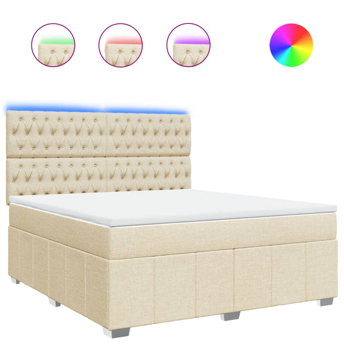 Pat continental cu saltea, crem, 180x200 cm, textil - WALTI WALTI