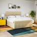 Pat continental cu saltea, crem, 180x200 cm, textil - WALTI WALTI