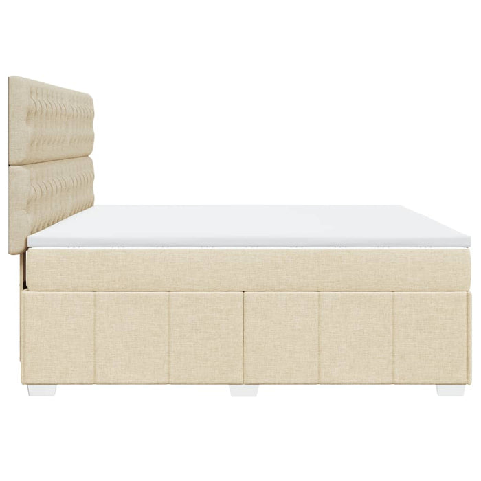 Pat continental cu saltea, crem, 180x200 cm, textil - WALTI WALTI