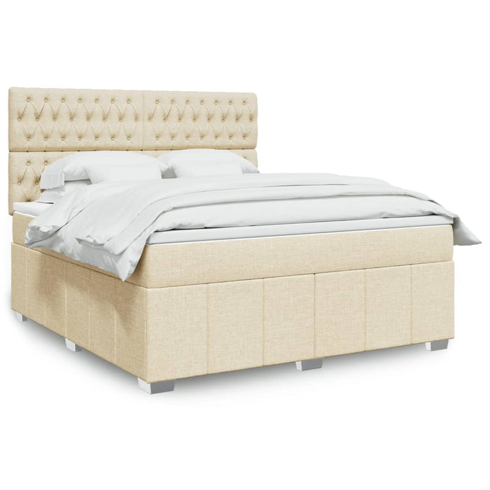 Pat continental cu saltea, crem, 180x200 cm, textil - WALTI WALTI