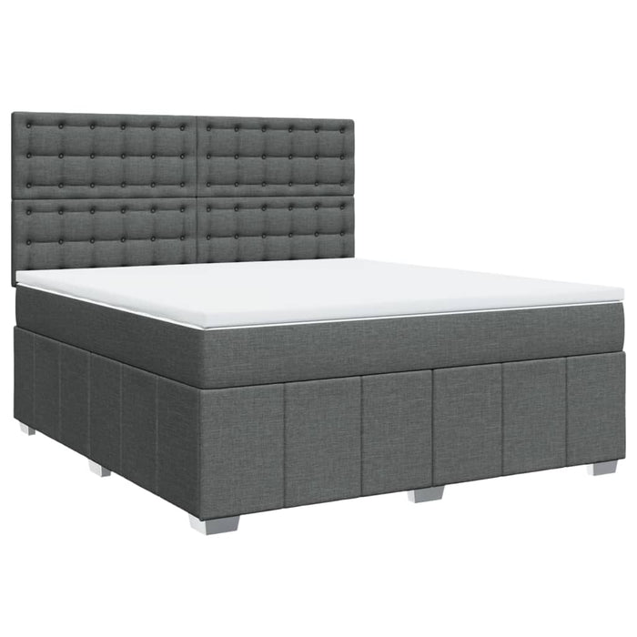 Pat box spring cu saltea, gri închis, 180x200 cm, textil - WALTI WALTI