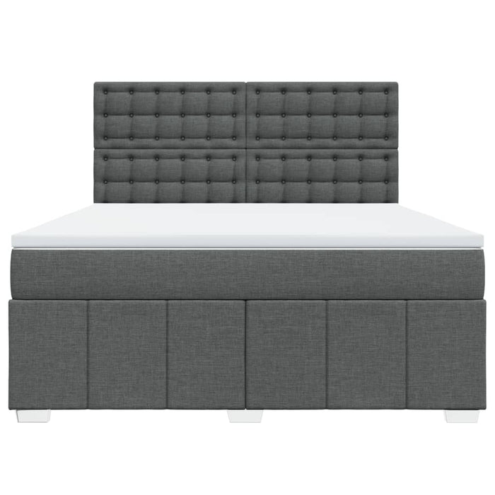 Pat box spring cu saltea, gri închis, 180x200 cm, textil - WALTI WALTI