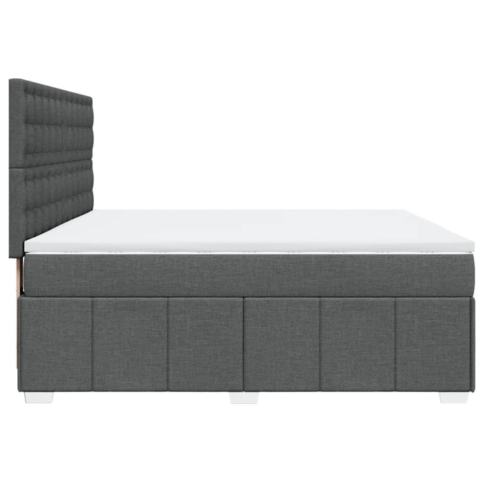Pat box spring cu saltea, gri închis, 180x200 cm, textil - WALTI WALTI