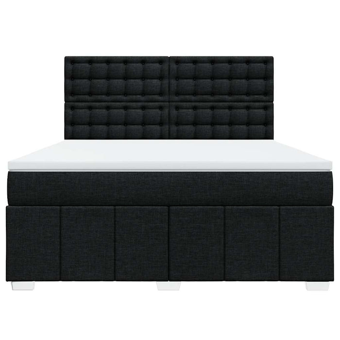 Pat box spring cu saltea, negru, 180x200 cm, catifea - WALTI WALTI