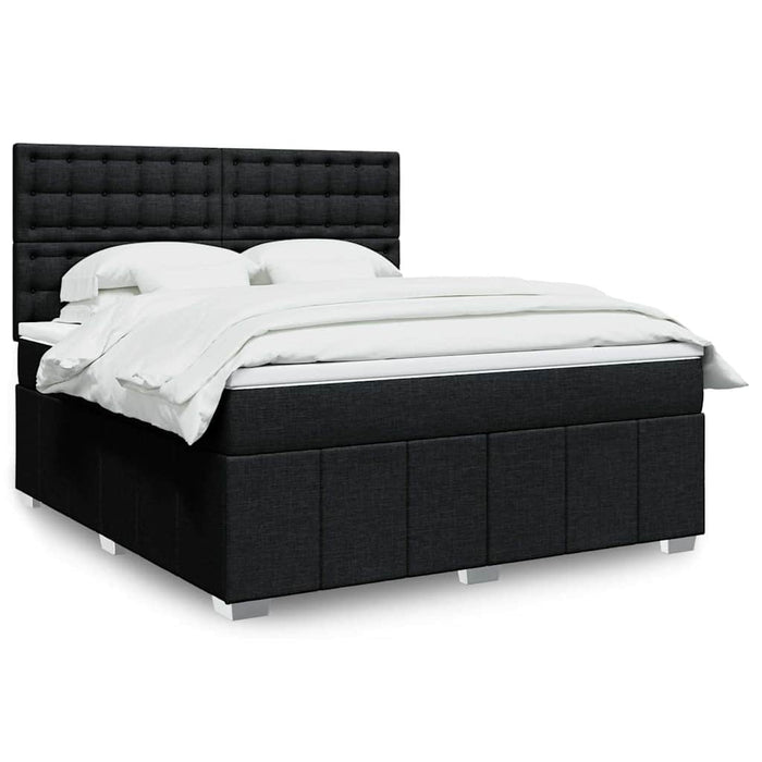 Pat box spring cu saltea, negru, 180x200 cm, catifea - WALTI WALTI